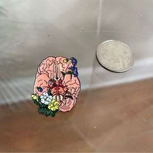 Codex Anatomicus Brain flower enamel pin skeleton floral garden doctor specimen